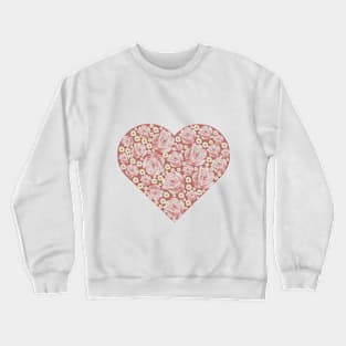 Roses & Daisy Heart for Valentines Day Crewneck Sweatshirt